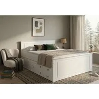 OTTO home Massivholzbett Hugo, FSC® zertifiziert, Landhausstil, zeitlos und edel (auch als Super Sparset inklusive Schubkästen), Stauraumbett, extra belastbar, Made in EU, viele Breiten