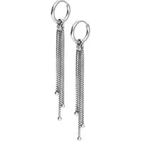 Wildcat Paar Ohrhänger Little Square Venezia Chain Hoops (pair) - Silber, Chirurgenstahl 316L - wasserfest, langlebig, hautverträglich