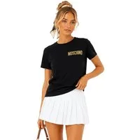 Moschino T-Shirt Couture! Milano Logo Rundhals Shirt Dezentes Statement-Piece mit exklusivem Markencharakter