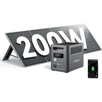 AFERIY Stromerzeuger 1800W Tragbare Powerstation, 1024Wh LiFePO4 Batterie, 1,8 in kW, (1-tlg), mit 200W Solarpanel, 9 Anschlüsse, für Outdoors Camping
