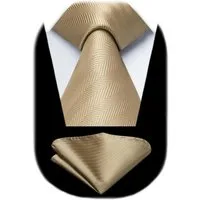 LuxusKollektion Krawatte Krawatte Herren Hochzeit Einstecktuch Hahnentritt Champagne