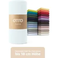 OTTO home Spannbettlaken PHYSALIS in BASIC und PREMIUM Qualität, 100% Baumwolle, Jersey (110 g/m), Gummizug: rundum, (1 Stück), für Matratzen bis 18 cm Höhe, Bettlaken, Spannbetttuch, pflegeleicht