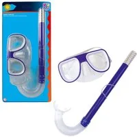 Happy People Taucherbrille Taucherbrille und Schnorchel transparent blau 22x8x46cm