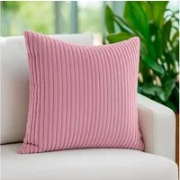 heimtexland Dekokissen Super Soft Cord Kissenbezug Sofakissen Kissenhülle, 45x45 I weich und flauschig I Kuschelkissen Kord I rosa