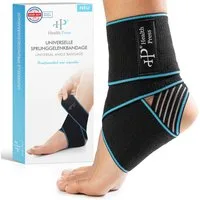 Health Press Sprunggelenkbandage – Universelle Sprunggelenkorthese, Sprunggelenkstütze & Knöchelbandage (Damen & Herren, 1er-Set), dermatologisch getestet