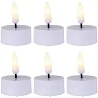 matches21 HOME & HOBBY LED-Kerze Kleine LED Teelichter 6er Set elektrische Teelicht-Kerzen Ø 3,5x1 cm (6-tlg), Flackernd mit beweglicher Flamme und Timer für Adventskranz
