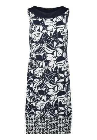Betty Barclay - Jerseykleid Dunkelblau/Weiß - Gr. - 40