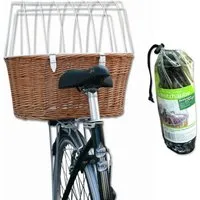 Aumüller Tierfahrradkorb Fahrrad-Tierkorb mit Halter, L: 52 cm + Schutzhaube, Gepäckträgermo...