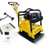 BAMATO Rüttelplatte R-135RV, max. 4300 vpm, 3-tlg., inklusive Gummimatte und Fahrwerk