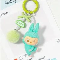 suebidou Schlüsselanhänger Labubu inspirierter niedlicher Anhänger für Taschen, Schlüssel, nachhaltig, kreativ