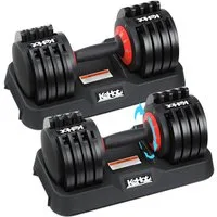 kehot Hantel-Set Verstellbare Kurzhantel 25 kg, 5 Gewichtsstufen für Heimtraining, (Fitness Hantel Rutschfestem Griff & Ablage, für Zuhause, Büro, Fitnessstudio, Körpertraining)