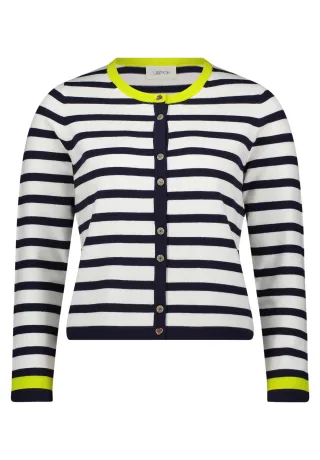 CARTOON - Feinstrickjacke blau/weiß - Gr. - 38