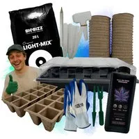 TronicXL Foliengewächshaus Anzucht Set für Growbox Grow Starter Set für Samen Zimmergewächshaus, Zelt Sämling Keimling, Pflanztöpfe Dünger Light Mix Erde