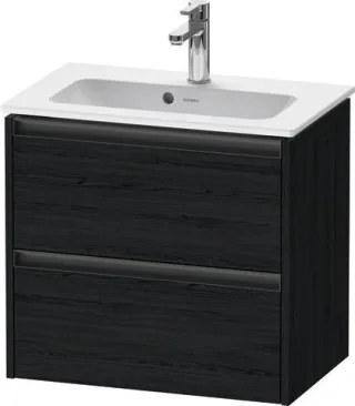 Duravit Ketho.2 Waschtischunterbau wandhängend Eiche Schwarz Matt 610x390x549 mm - K25255016160000 K25255016160000