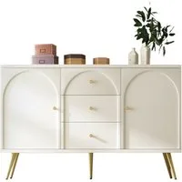Flieks Kommode, Sideboard Schubladenkommode mit 2 Türen und 3 Schubladen 140x40x84cm