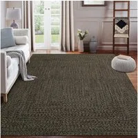 GarveeMore Teppich mit Flechtmuster für Wohnzimmer & Schlafzimmer & Flur, rechteckig, Höhe: 4 mm, 100% Polyester, TPR-Rücken, zusammenlegbar