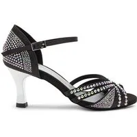 Dancing Queens Sparkle Shine Tanzschuhe Satin - Absatz 7.0 cm flare Sandalette Tanzschuh 7 cm Absatz: Salsa, Bachata, Kizomba, Zumba