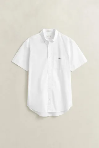 GANT - Classic Kurzarmhemd aus Popeline white - Gr. - M