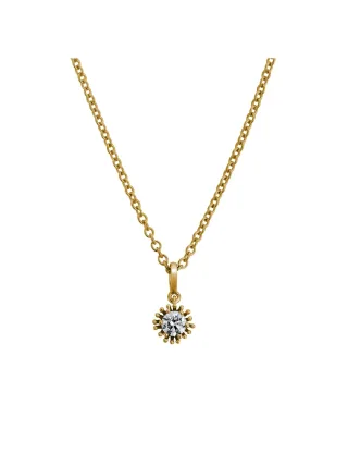 Lyomi Anhänger mit Kette 585/- Gelbgold synth. Diam. 0,25ct.