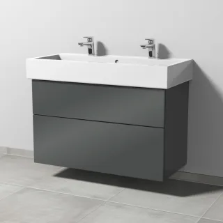 Sanipa 3way Waschtischunterbau zu Duravit Vero Waschtisch mit 2 Auszügen, Anthrazit-Glanz SF71979
