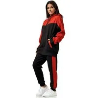 L.gonline Freizeitanzug Damen Trainingsanzug, Jogginganzug mit Kapuzenjacke, 0986 (Kapuzenjacke mit Reißverschluss, Hose, 2-tlg), Fitness Freizeit Casual