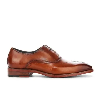 Justin Reess Herren beige Leder-Kreuzstich mit Fußkappe Oxford-Schuhe – Jett