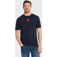 HUGO T-Shirt Diragolino Rundhalsausschnitt, Regular Fit, Logo-Label
