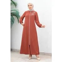 MODAMİHRAM Maxikleid Reißverschluss Chiffon Abaya Mantel