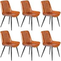 Casa Moro Polsterstuhl Stuhl Esszimmer Leder Braun Industrial Chic (Echtleder Konferenzstuhl auch als 2er, 4er & 6er Set), Polsterstuhl Lederstuhl Esszimmerstuhl