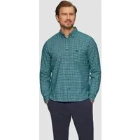 s.Oliver Langarmhemd Hemd Regular Fit: Kariertes Hemd mit Button-Down-Kragen