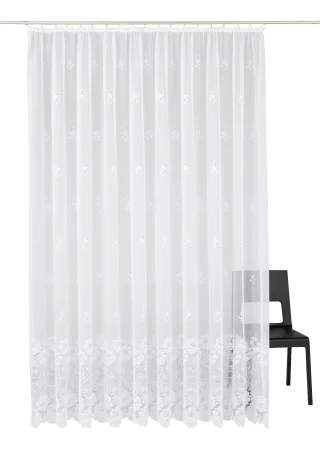 Weckbrodt Gardine "Montello" Kräuselband 1 Stk. tlg. Jacquard, strukturiert, Allover,floral,halbtransparent, Bordüre, Store