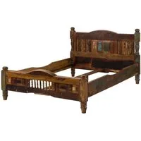 Massivmoebel24 Massivholzbett FABLE (Bett Altholz 140x200x100 mehrfarbig lackiert FABLE #21), Bett Altholz 140x200x100 mehrfarbig lackiert FABLE #21