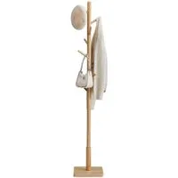 VASAGLE Garderobenständer Kleiderständer, Massivholz, 30 x 30 x 175 cm