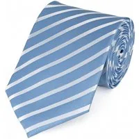 Fabio Farini Krawatte Herren Krawatte Blautöne - verschiedene Blaue Männer Schlips in 8cm (ohne Box, 1-St., Gestreift) Breit (8cm), Blau Weiß Streifen - Swedish Blue/Eastern Sky