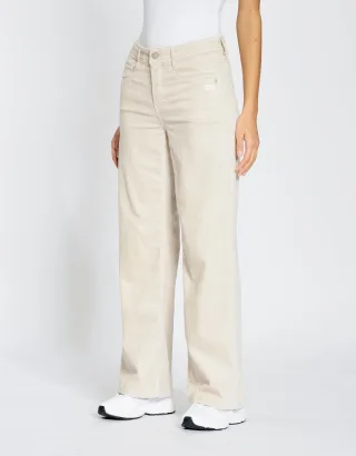 GANG Damen Hosen 94AMELIE WIDE - wide fit Hose ecru