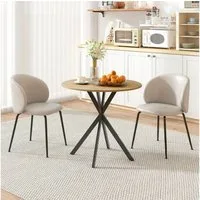 HOMCOM Esstisch Küchentisch im Industriestil mit Stahlbeinen für 2 Personen (für Esszimmer, Küche, Wohnzimmer, 1-St., rund, 80 x 80 x 75 cm), Eiche