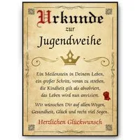 Tigerlino Poster Jugendweihe Geschenk Urkunde zur Jugendweihe Karte Deko Jugendlicher