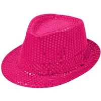 Party Factory Kostüm Pailletten-Hut pink Accessoire für Karneval oder Party, mit glitzernden Pailletten versehen
