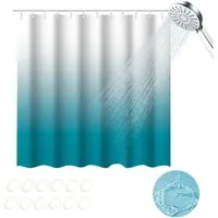 OKWISH Duschvorhang Badezimmer Vorhang Badewannenvorhang Dusche Textile Vorhänge Breite 150 cm (150x180 cm Wasserabweisend Anti-schimmel Waschbar 12 Duschvorhangringe, 1-tlg., Stoffvorhang), Badevorhang für Badewanne Hotelbad Dusche Reisemobil usw.