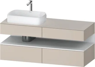 Duravit Qatego Konsolenwaschtischunterbau wandhängend Taupe Matt 1400x550x600 mm - QA4765018910000 QA4765018910000