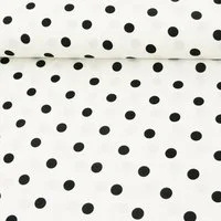 SCHÖNER LEBEN. Stoff Polyester Meterware Punkte weiß schwarz 150cm