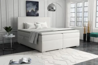 Boxspringbett Schlafzimmerbett SOREL 160x200cm Stoff Aragon Ecru