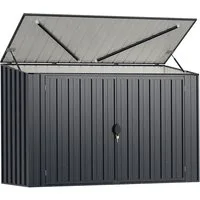 COSTWAY Mülltonnenbox (1 St), Gerätehaus, Geräteschuppen, für 2 x 120L Mülltonnen