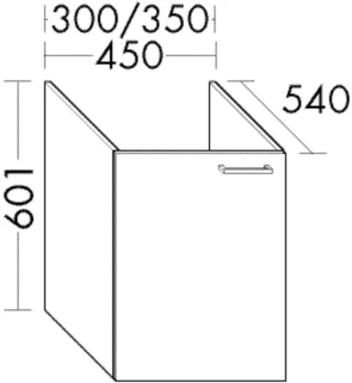 Burgbad Unterschrank Sys30 PG2 Echo 601x300x540 Eiche Dekor Rost, WVJF030RF3810 WVJF030RF3810
