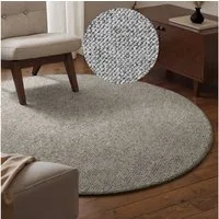 HANSE Home Teppich Wolly 2, rund, Höhe: 12 mm, Flachgewebe, Skandi, Woll-Optik, Esszimmer, Wohnzimmer, Flur