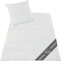 Delindo Lifestyle Bettdecke + Kopfkissen Set Dream, 135x200 mit Kissen 80x80, Sommer dünn leicht, atmungsaktiv, Allergiker geeignet