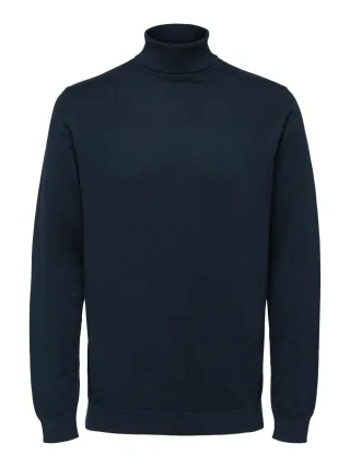 Selected - Rollkragenpullover - Slhberg blau - Gr. - XL