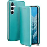ONEFLOW Handyhülle für Samsung Galaxy A56 5G Premium Hülle Business Cover Blau 6,7 Zoll, 360 Grad Schutzhülle Flip Case Etui Klapphülle Dünn Leder Handy Tasche