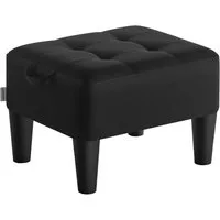 SONGMICS Sitzhocker Fußhocker, Samt, Hocker, dicke Polsterung, bis 150 kg belastbar