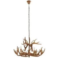Lindby Hängeleuchte Fibi, Kunststoff Braun IP20, 6 x 40 W